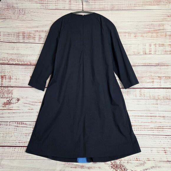 COS Navy Blue Architectural Silouette Dress 6 Zip Back Minimalist Basic Modern - Picture 3 of 16